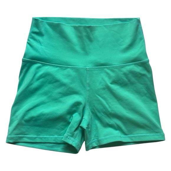 ECHT Force Scrunch Ruched Seam Bike Shorts in Aqua Green Women’s Small - Picture 2 of 4